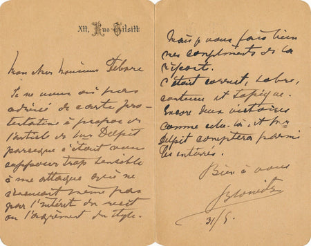 Henri OPPER DE BLOWITZ journaliste lettre autographe signée à F. Febvre A. Delpi