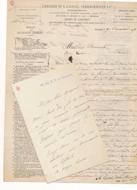 théâtre William BUSNACH  demande bifteck  lettre autographe et note