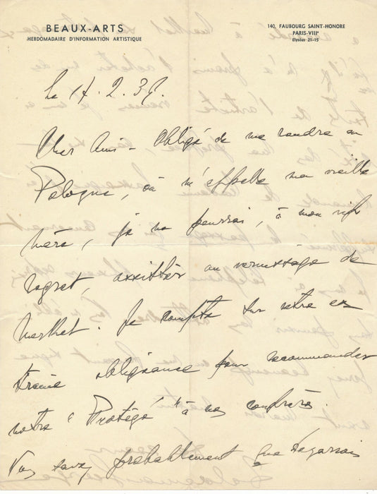 Waldemar George Correspondance 18 lettres autographes signées adressée