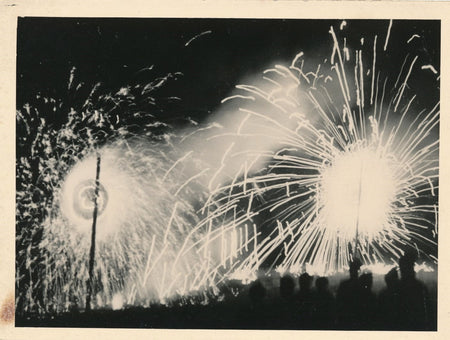 photographie feu feux artifice 3 tirage argentique d'époque Pologne Cracovie