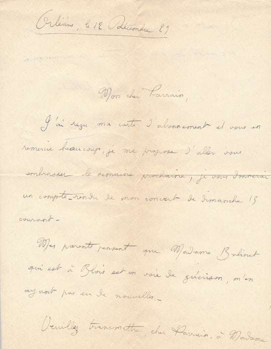 Jacques DUMONT ensemble lettres autographes violon violoniste musique OBERDOERFF