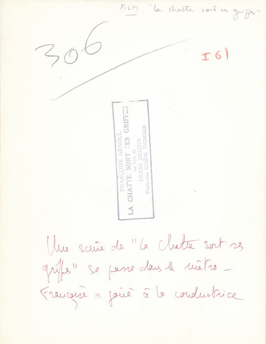 Françoise ARNOUL actrice photo photographie La chatte sort ses griffes cinéma