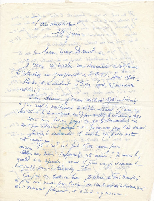 Maurice MARTIN belle correspondance 8 lettres autographes Madagascar Salon Yorgo