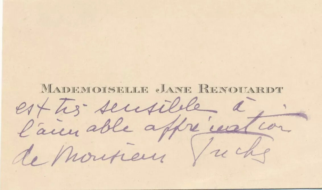 Bel ensemble Jane Renouardt 2 lettres autographes une photo 3 cartes visite