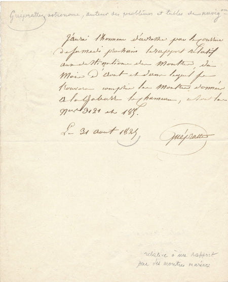 Charles Guépratte  montre marine lettre autographe signée chameau navire