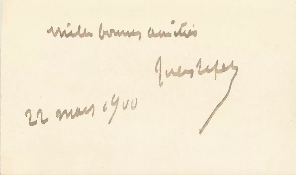 Jules LEFEBVRE peintre 4 cartes de visite autographes signées à Gaston BRAUN
