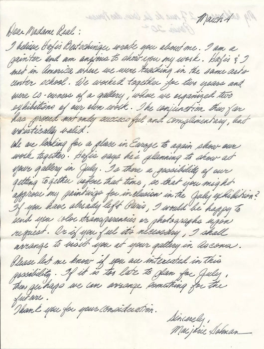 Hafis Joachim BERTSCHINGER Suisse artiste 7 lettres autographes