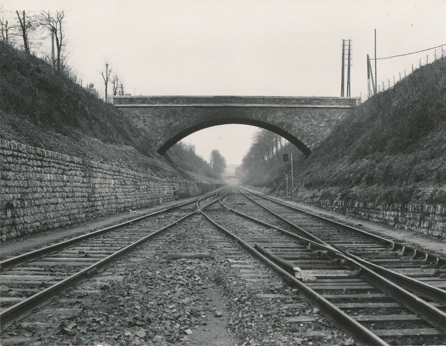 Rail chemin de fer en direction de Versailles photo photographie 1934