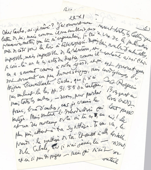 Jean CASSOU 4 lettres autographes Carlo SUARÈS Kabbaliste Juif Joe BOUSQUET