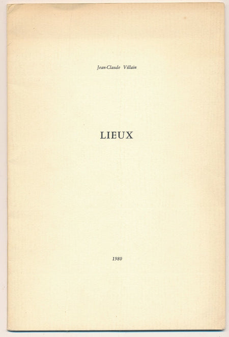 Jean-Claude VILLAIN Lieux EO 1980 envoi autographe signé ET lettre autographe