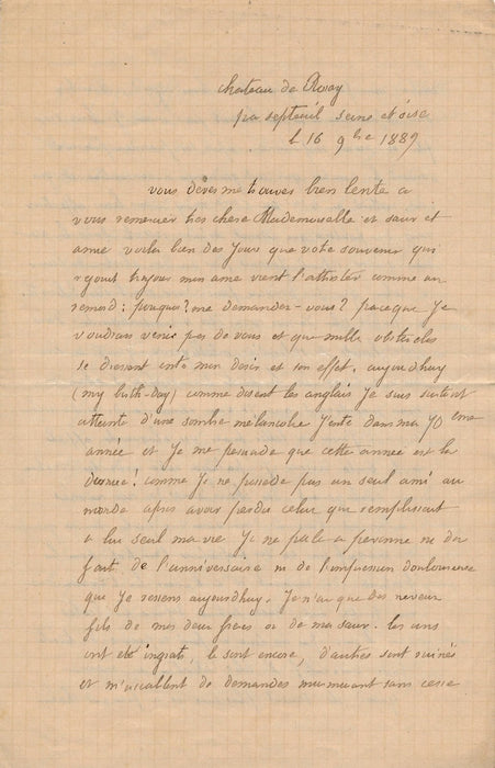 Villeneuve Arifat Marquise Toulouse poésie 9 lettres autographes Jeux floraux