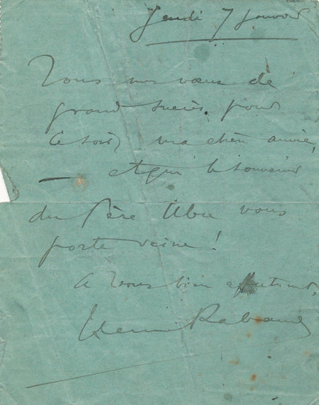 Henri RABAUD que le souvenir du Père Ubu vous porte veine ! à Madeleine BARJAC