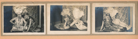 Photo famille 2 femme déguisement tenture chapeaux 5 photographie