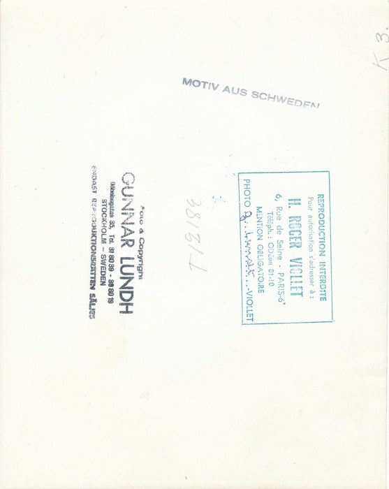 Gunnar Lundh forêt photo argentique époque cachet  dos années 50 riviere Suède