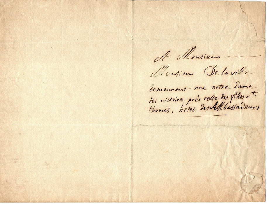 LAFON tragédien Lettre autographe signée demande pension M. Lelaville