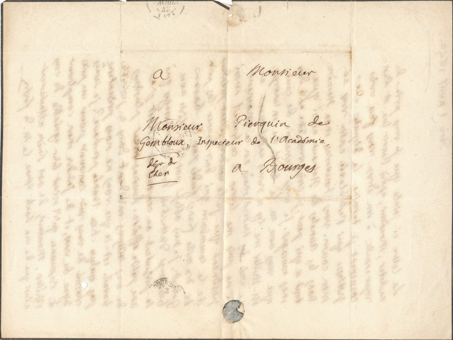 marquis de FORTIA D'URBAN à PIERQUIN DE GEMBLOUX dispute politesse autographe