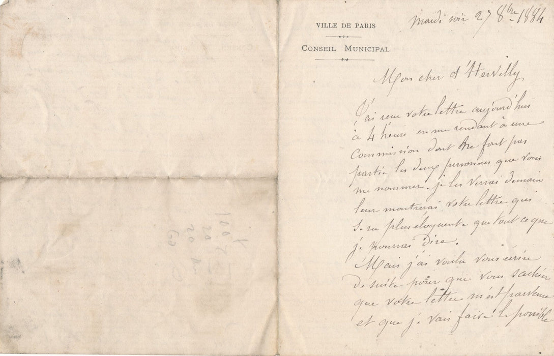 Félix JOBBÉ DUVAL peintre 2 lettres autographes à Ernest d'Hervilly en détresse