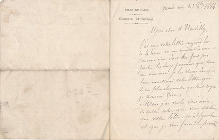 Félix JOBBÉ DUVAL peintre 2 lettres autographes à Ernest d'Hervilly en détresse