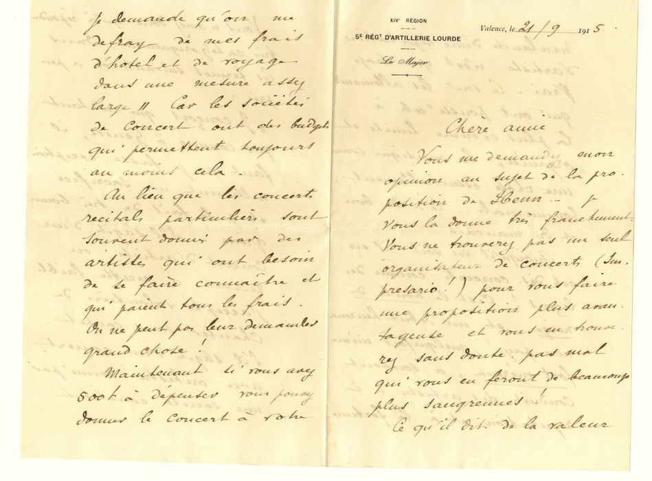 Georges Martin WITKOWSKI intéressante lettre économie spectacle autographe Lyon