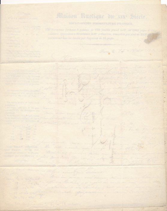 Jacques Alexandre BIXIO agronome maison rustique lettre autographe signée