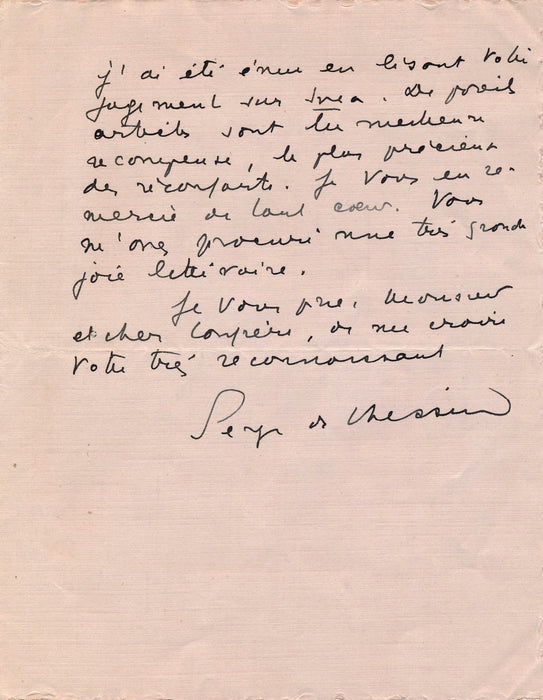 écrivain Serge de Chessin lettre autographe signée Svea