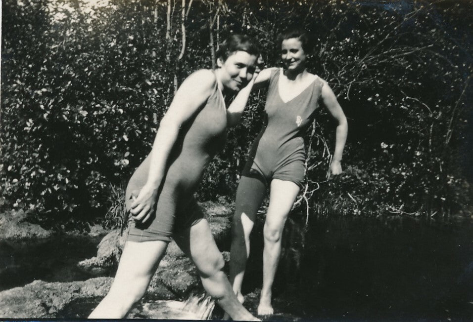 snapshot femme maillot de bain été photo de famille amateur