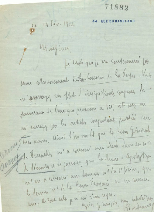 5 documents autographes Henry BORDEAUX Taponier Bellet Mainguet