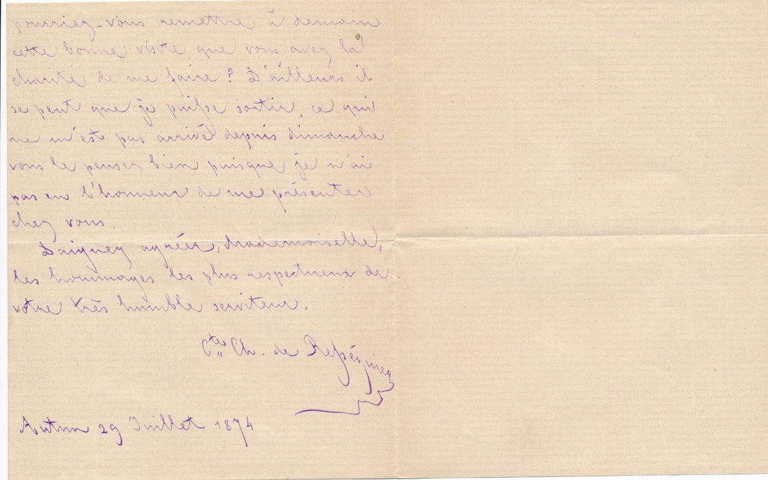 Charles de Rességuier comte x 3 lettres autographes signées Sauveterre Jules