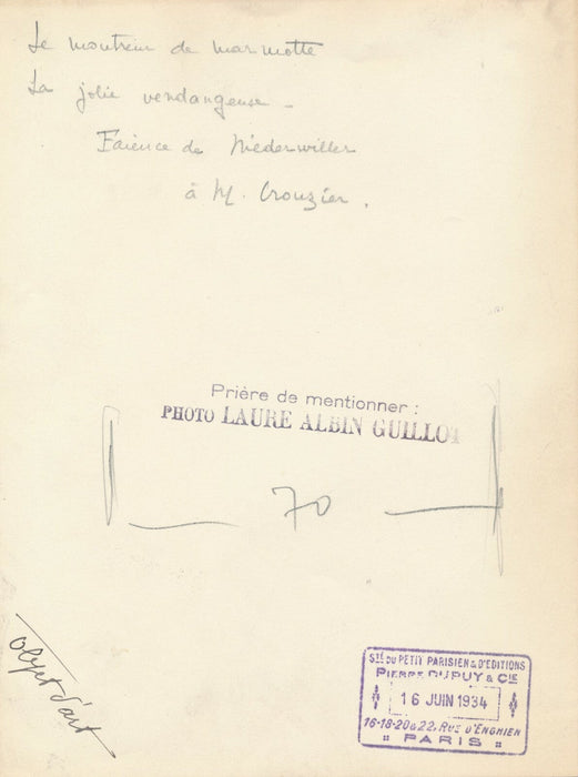 Laure Albin Guillot faïencerie Niderviller, statuettes 1934 3 photo photographie