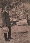 Rodin dans jardin Villa des Brillants v. 1908 photographe Gerschel héliogravure