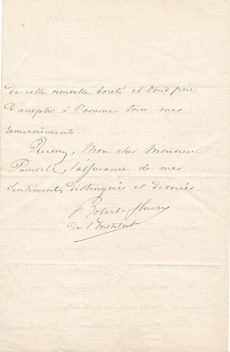 Joseph Nicolas ROBERT-FLEURY Bruxelles dessins de ses tableaux lettre autographe