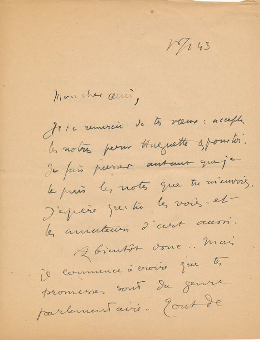 Élie Elie RICHARD 22 lettres autographes signées au peintre Germain Delatousche