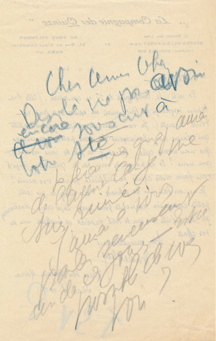 André OBEY lettre autographe signée Compangie des Quinze