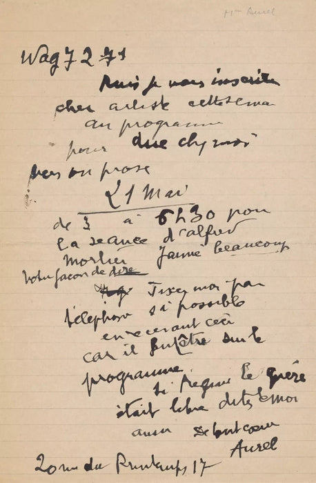 écrivaine Aurel 2 Lettres autographes signées Suzanne de Faucamberge Le Quéré