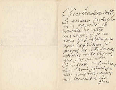 peintre Louise Catherine BRESLAU mariage Lucie Faure Goyau lettre autographe