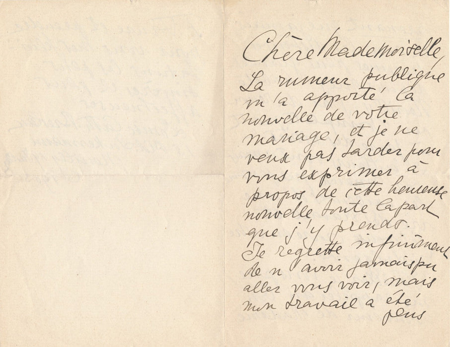 peintre Louise Catherine BRESLAU mariage Lucie Faure Goyau lettre autographe