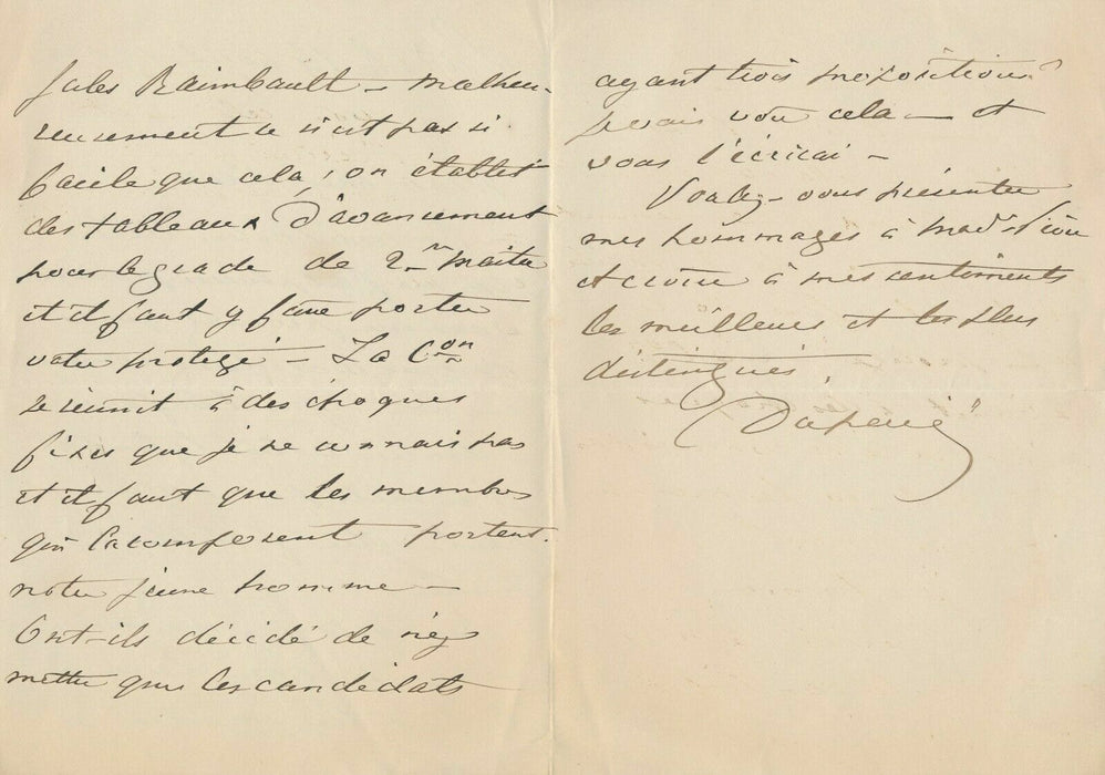 Marine Charles DUPERRE Febvre 2 lettre autographe Légion d'honneur amiral