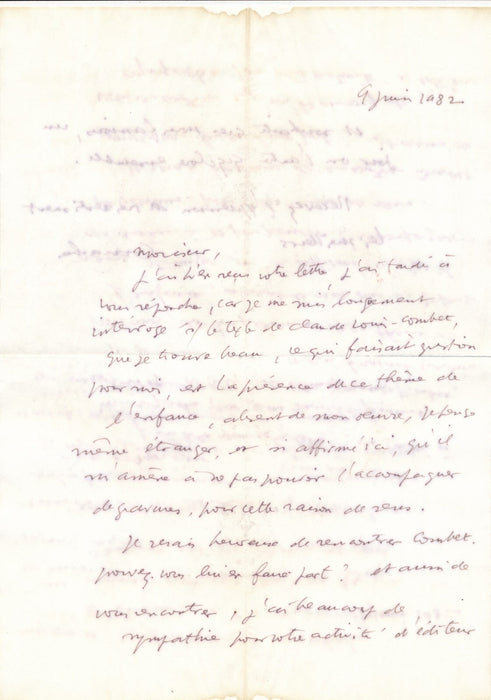 Claude GARACHE lettre autographe signée : décline une collaboration illustration