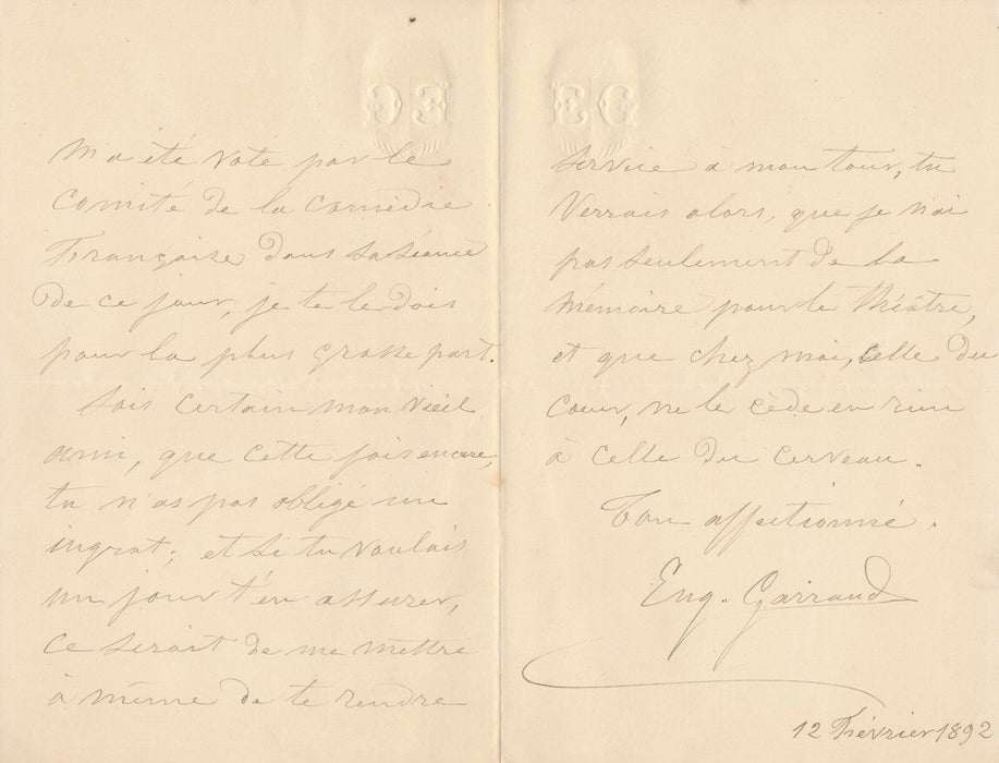 acteur Louis-Eugène GARRAUD : la fin d'un acteur 2 lettres père ET 2 lettre fils