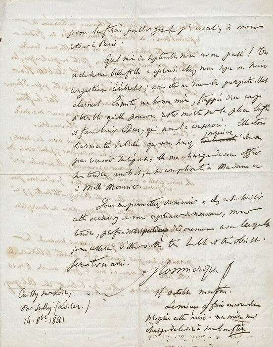 Louis de MONMERQUÉ lettre autographe signée à Jean-Martin CHARCOT 1841