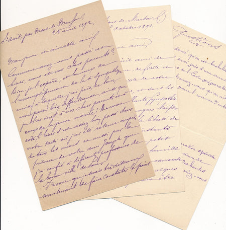 Francis PLANTÉ 2 lettres autographes signées et notes éducation de son fils