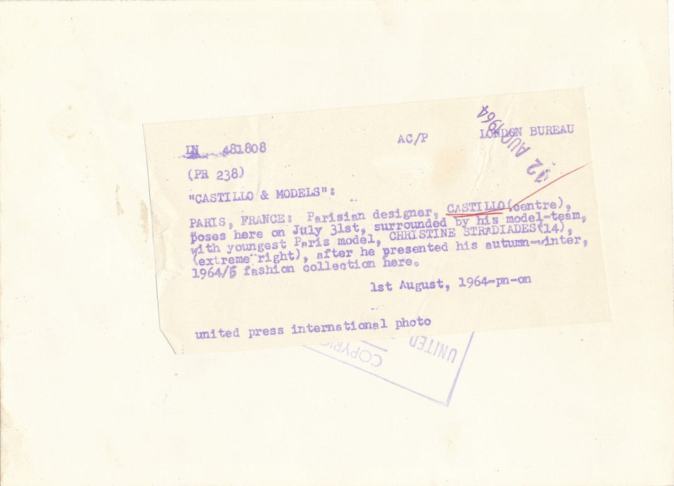 fashion mode 10 photo tirages presse Castillo Capucci Schuberth Puci Fontana