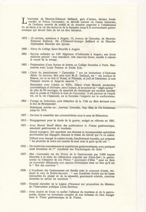 Curnonsky documentation photo photographie gastronomie 4 lettres Simon Arbellot