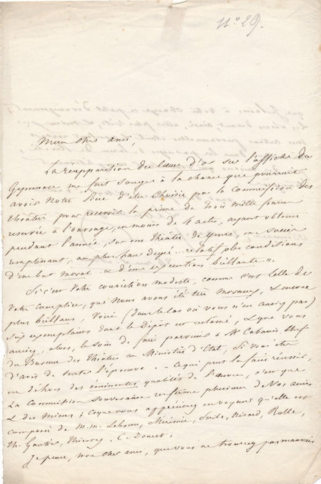 Léon LAYA théâtre Cœurs d’or lettre autographe signée Jules de PRÉMARAY