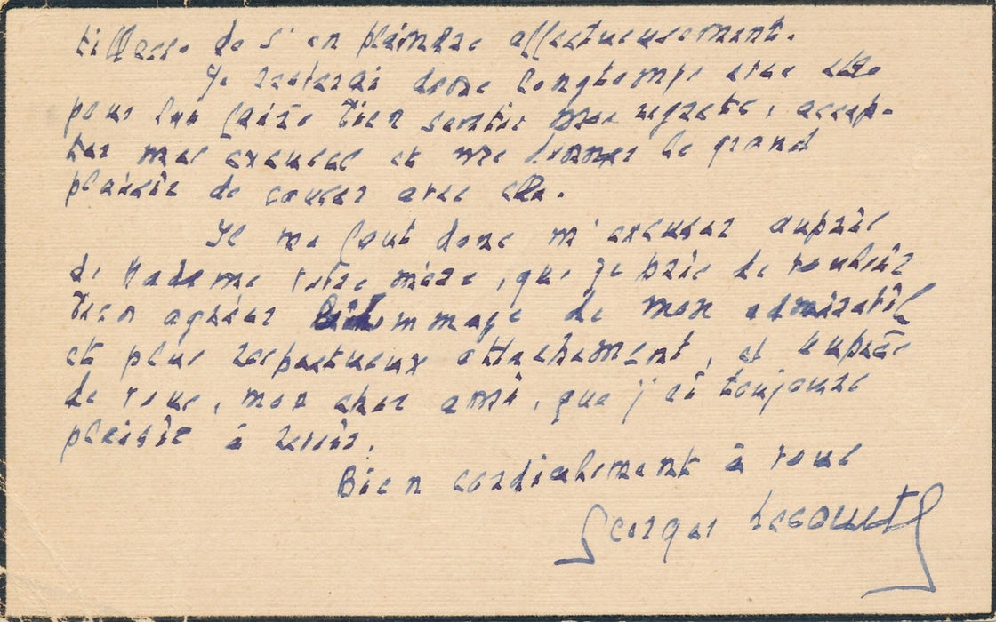 Georges LECOMTE lettre autographe signée Madame Adolphe Brisson Rostand