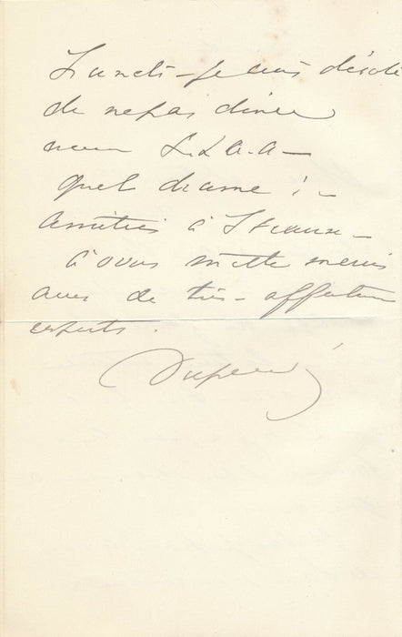 Charles Marie DUPERRÉ lettre autographe signée invitation amiral militaire