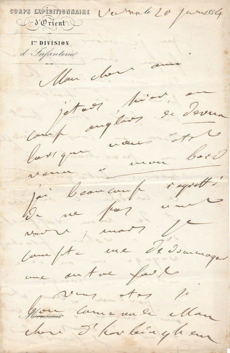 François Certain de CANROBERT 2 lettres autographes signées GUERRE CRIMÉE