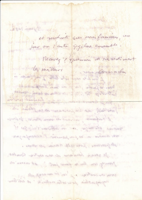 Claude GARACHE lettre autographe signée : décline une collaboration illustration