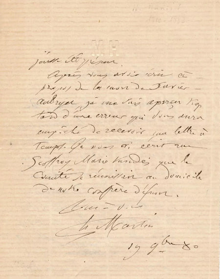 Henri MARTIN historien politique 3 lettres autographes signées