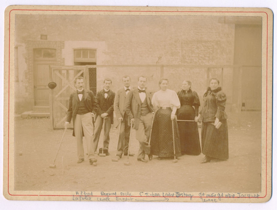 Jeu de criquet albumine photo photographie de groupe époque
